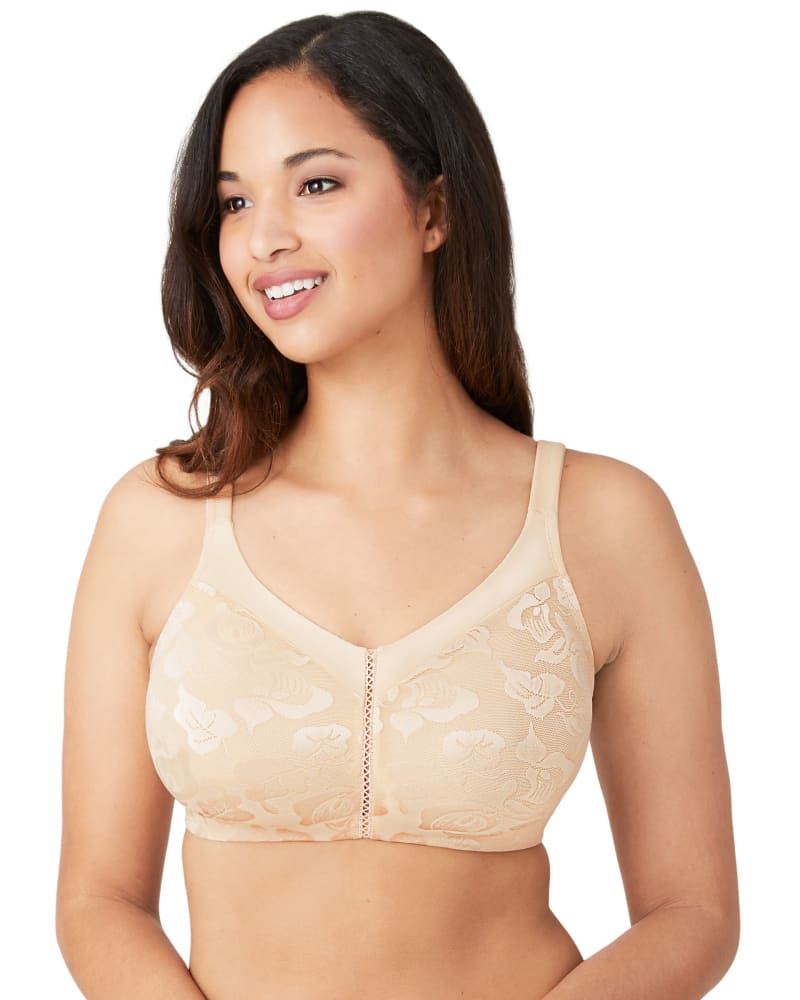 Front of a model wearing a size 38DD Awareness Wirefree in Sand by Wacoal. | dia_product_style_image_id:303906